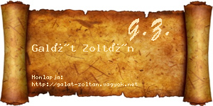 Galát Zoltán névjegykártya